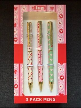 Lug Scribble Pens 3-pack – Valentine's Day Hearts (marked as Songbirds Grey)